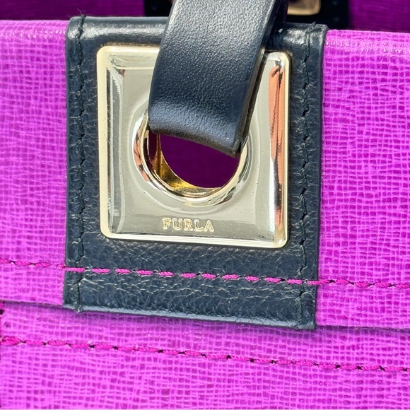 FURLA Suede Reversible Violet & Mocha Italian Leather Tote w/ Dustbag! - Picture 10 of 14